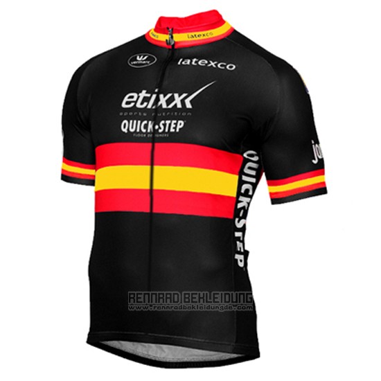 2017 Fahrradbekleidung Etixx Quick Step Champion Spanien Gelb und Shwarz Trikot Kurzarm und Tragerhose - zum Schließen ins Bild klicken